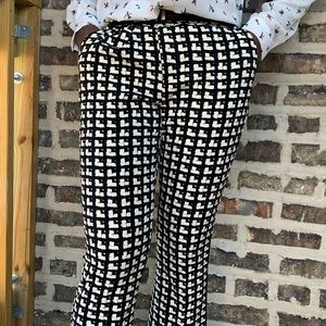 Zara black and white print pants